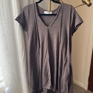 Three Bird Nest Brown V-Neck Swing dress